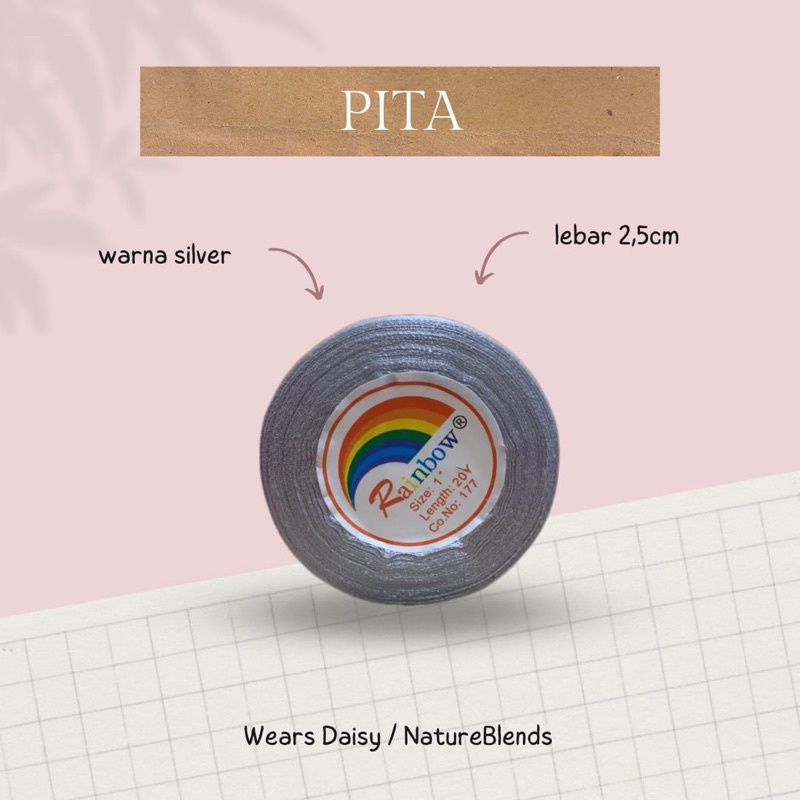 

Pita Warna Satin Ukuran 1 inch (2,5cm) Pita Untuk Bungkus Kado Ulang Tahun dan Hampers Lebaran