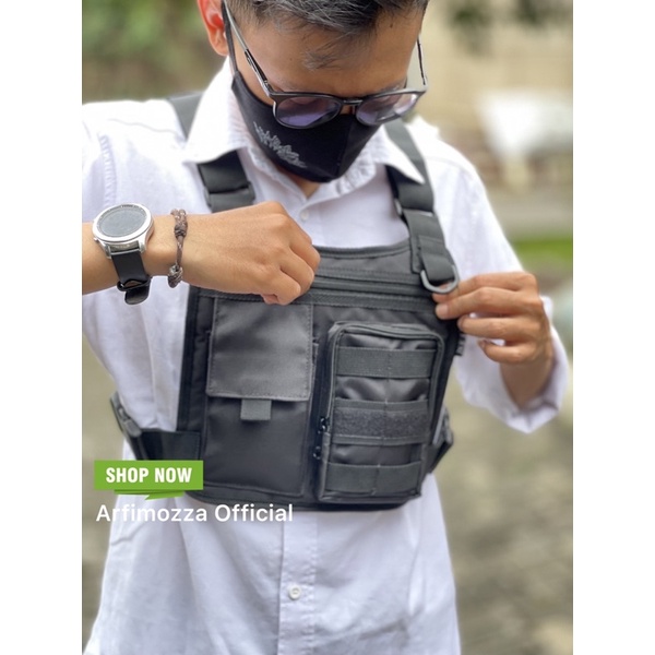 TAS DADA PRIA TERBARU CHEST RIG BAG ORIGINAL NEISDA BLACK V4