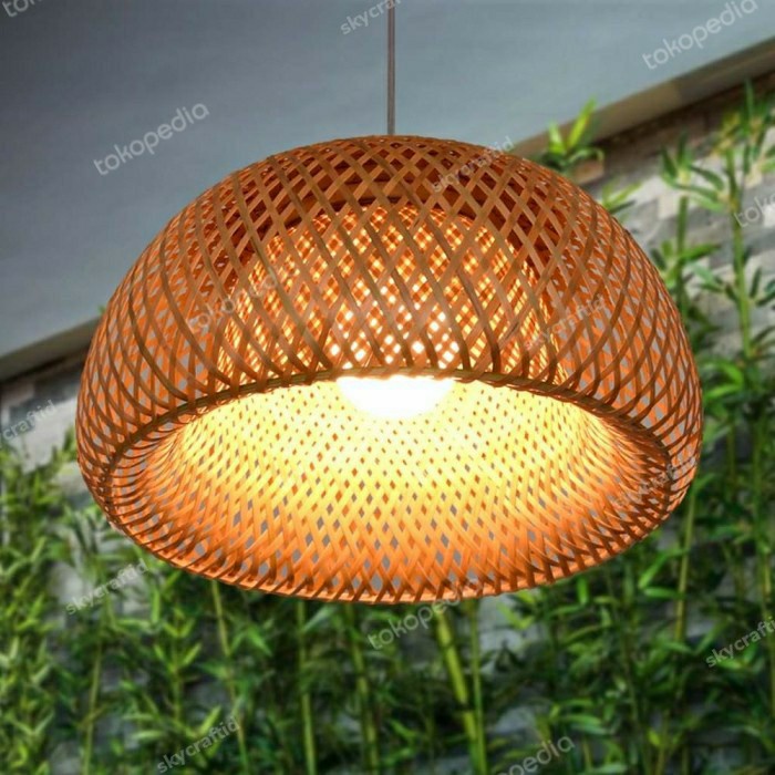 Helnan_Store Bali Anyaman Bambu Kerajinan Rotan Lampion Tutup Lampu Taman Dekorasi