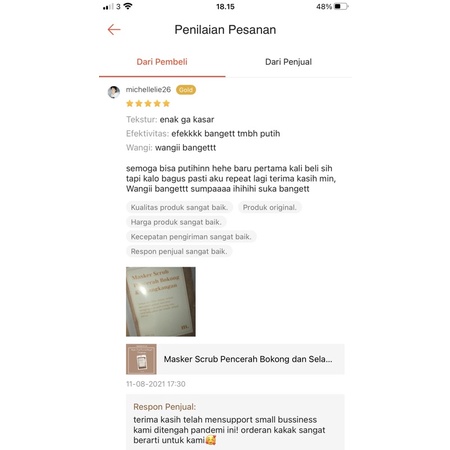 Masker Scrub Pencerah Bokong dan Selangkangan Terbuat dari 100% Rempah-Rempah Alami COD