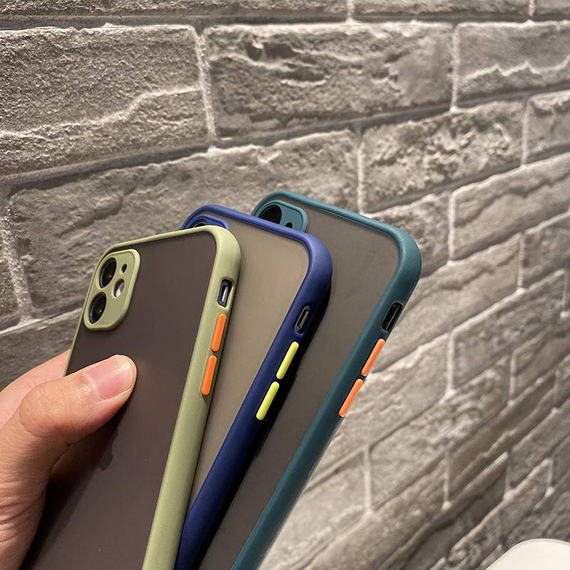 Soft Case Bumper Silikon Matte Transparan Shockproof Untuk iPhone 13 12 Mini SE 2022 2020 6 6S 7 8 Plus