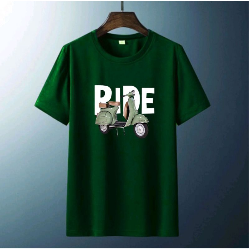 Kaos pria ride vespa baju oblong unisex atasan lengan pendek baju distro