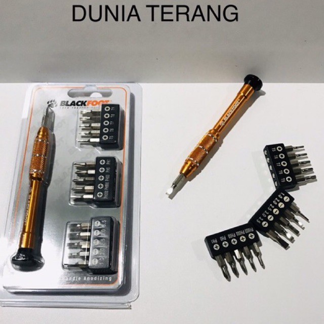 Obeng Arloji Blackfoot Set 17pcs Magnetic Aluminium Precision Screwdriver Obeng HP atau Obeng jam