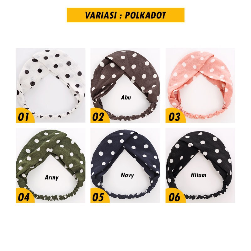 SIMPLE BANDANA FASHION WANITA MODEL SIMPUL KAIN MOTIF ALA KOREA HA001 HA002 HA003