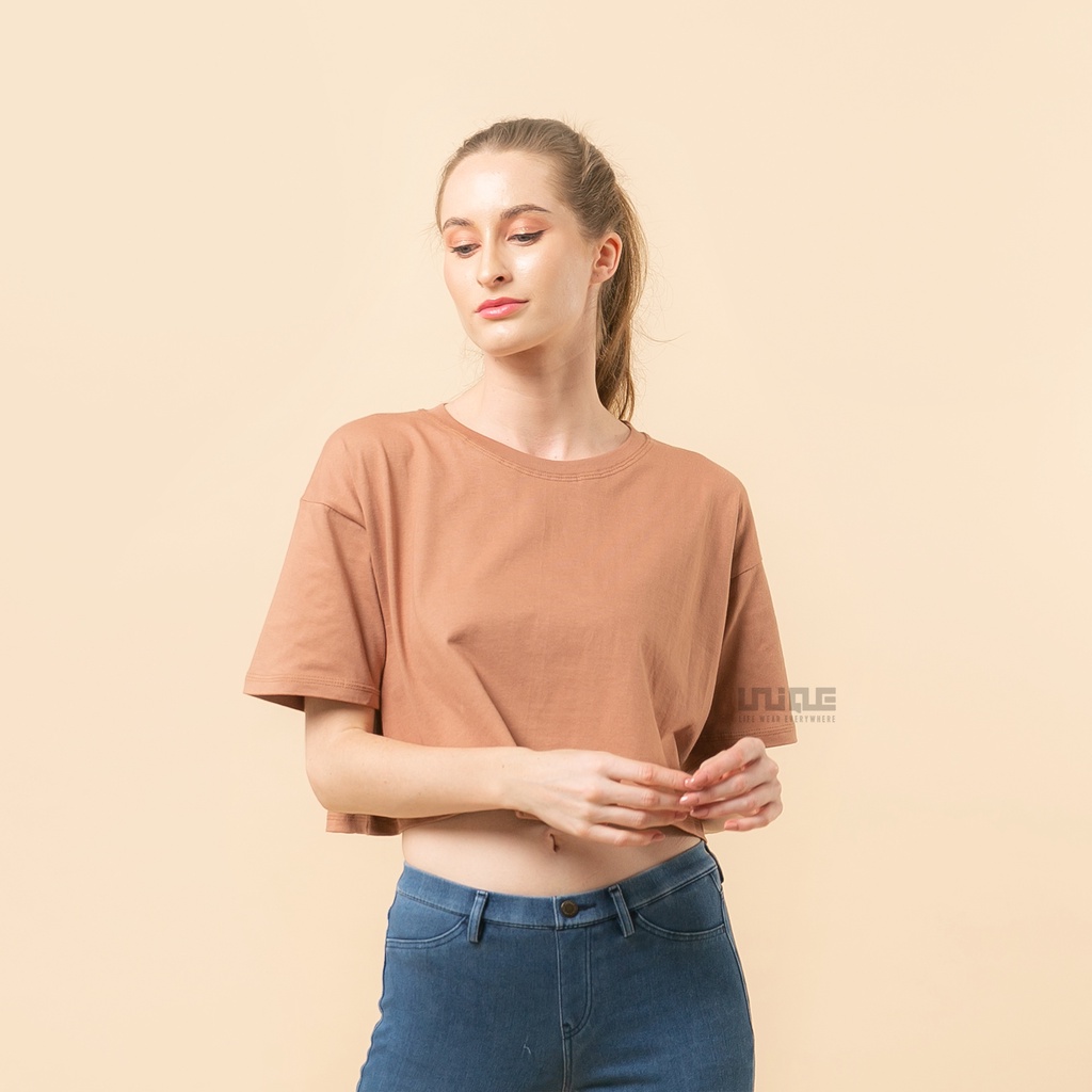 UNIQUE - (CropTop Series) Kaos Oversize Croptop Choco Zolaku