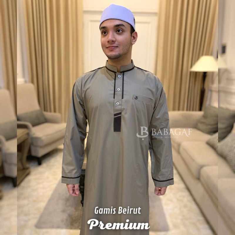 Gamis Beirut Babagaf Premium Jubah Pria Dewasa Lengan Panjang