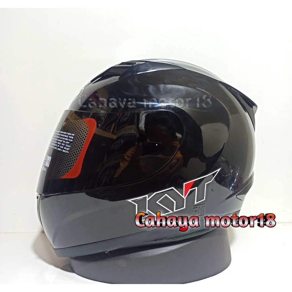 HELM KYT R10 SOLID BLACK / HITAM GLOSSY | FULL FACE