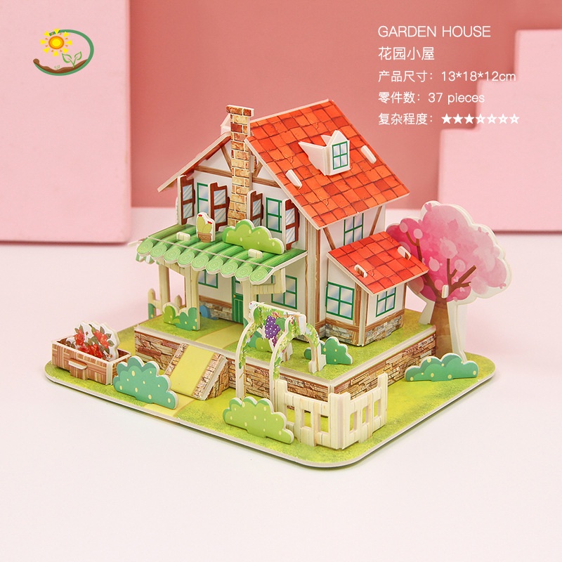 Puzzle 3D DIY Motif Castle Bahan Foam Dan Paper Mainan Education Untuk Anak