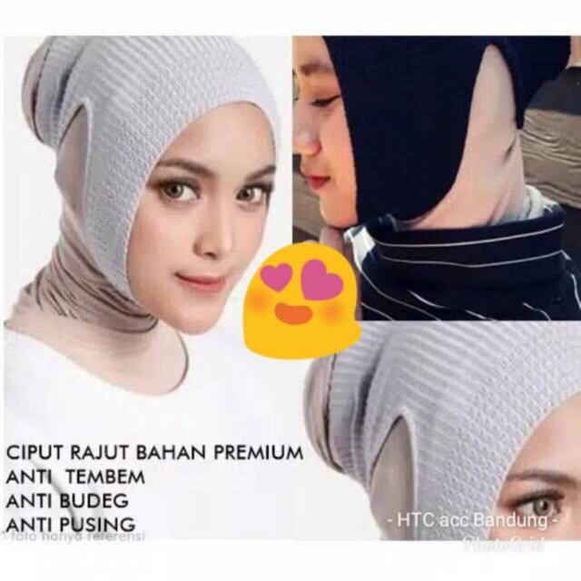 CIPUT RAJUT ANTI BUDEG / ANBUD / BANDANA RAJUT / INNER HIJAB GROSIR