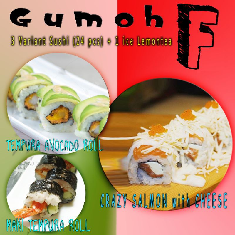 

GUMOH F (3 variant sushi : 24pcs)
