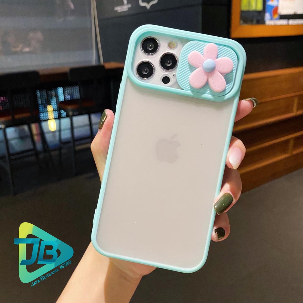 SOFTCASE SLIDE PELINDUNG KAMERA FLOWER 3D IPHONE 6 6+ 7 7+ 8 8+ SE 2020 X XR XS MAX 11 12 13 MINI PRO MAX JB5133