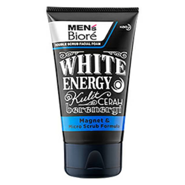 Men's Biore Double Scrub Facial Foam White Energy
