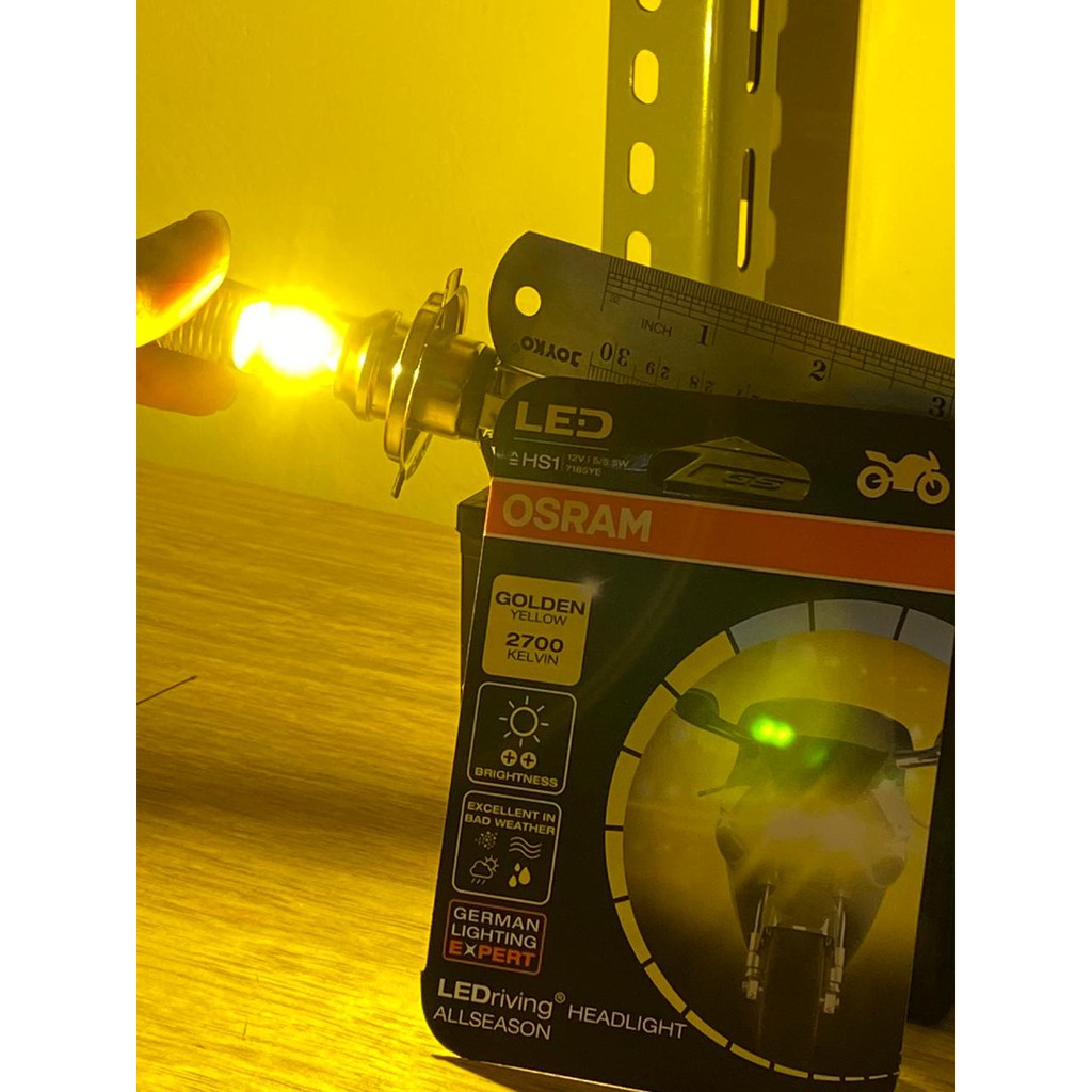BOHLAM LAMPU DEPAN OSRAM LED H4 HS1 VESPA LX GTS SPRINT KUNING ORI