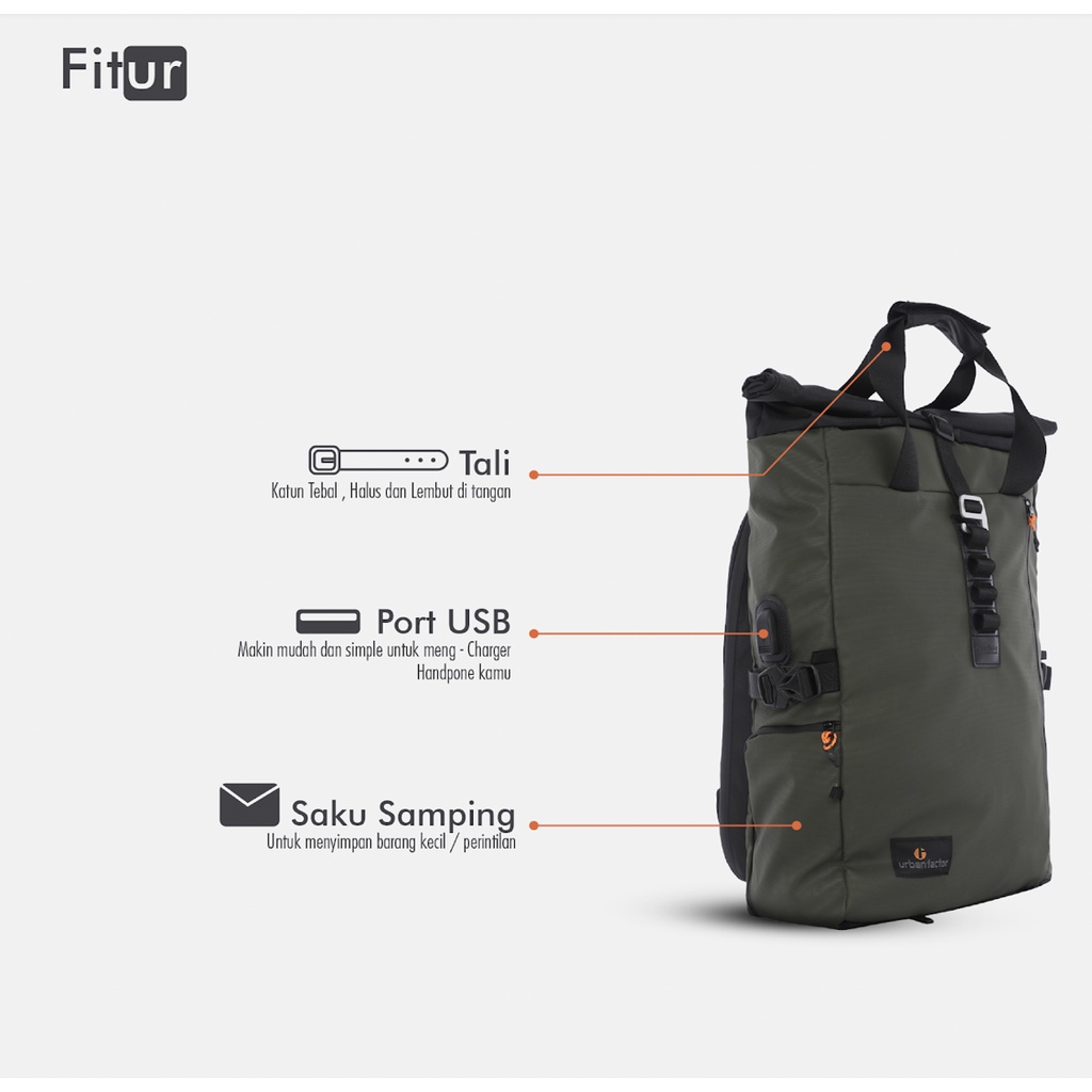 LANSPRESADO ARMY |ManNeedMe x URBAN| Tas Ransel Pria Wanita Tas Backpack ORIGINAL