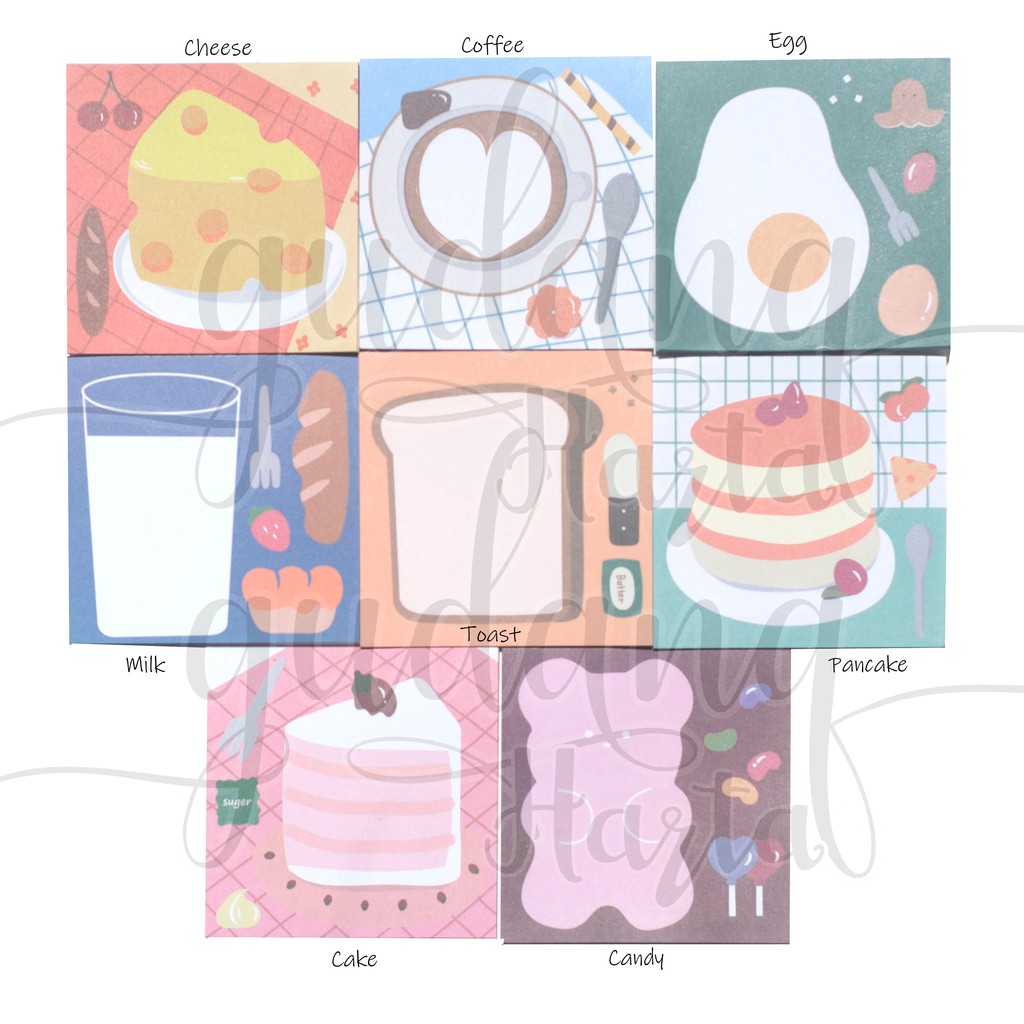 

Memopad Breakfast Lucu Unik Memo Notes DIY Scrapbook GC 301049
