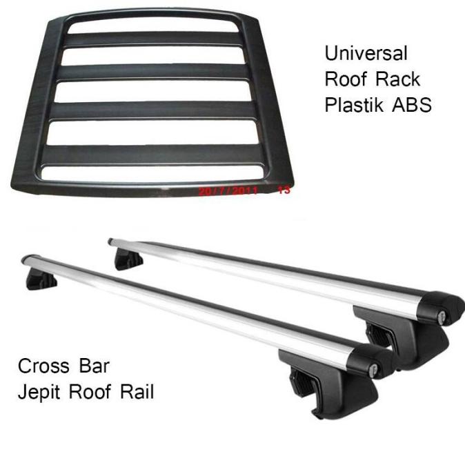 Rack Bagasi Plastik + Cross Bar Jepit Roof Rail Wuling Confero