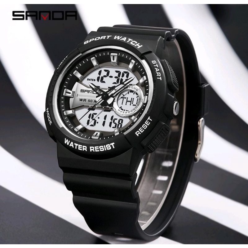 Viral Jam Tangan SND6081 Jam Tangan Pria Digital Analog Tali Rubber Chronograph Anti Air