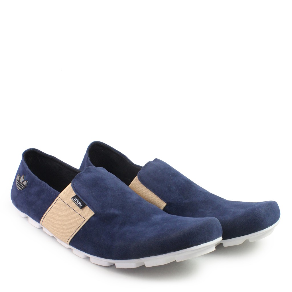 Sepatu Slip On Kasual Santai - Adidas Asensio Mocasin Suede Navy - COD Bayar Di Tempat !!