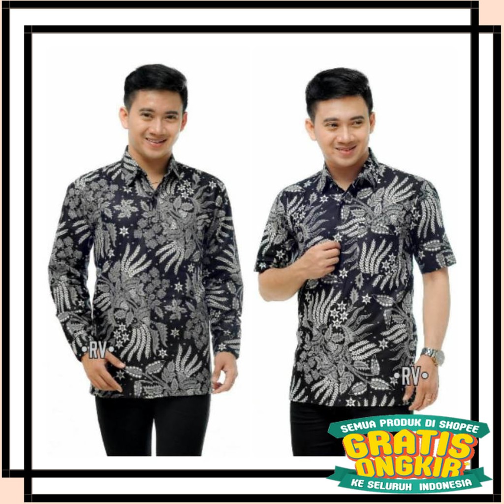 BATIK SEMARANG MURAH - TERBARU TERKINI / Kemeja dan hem manggar abu size M L XL XXL