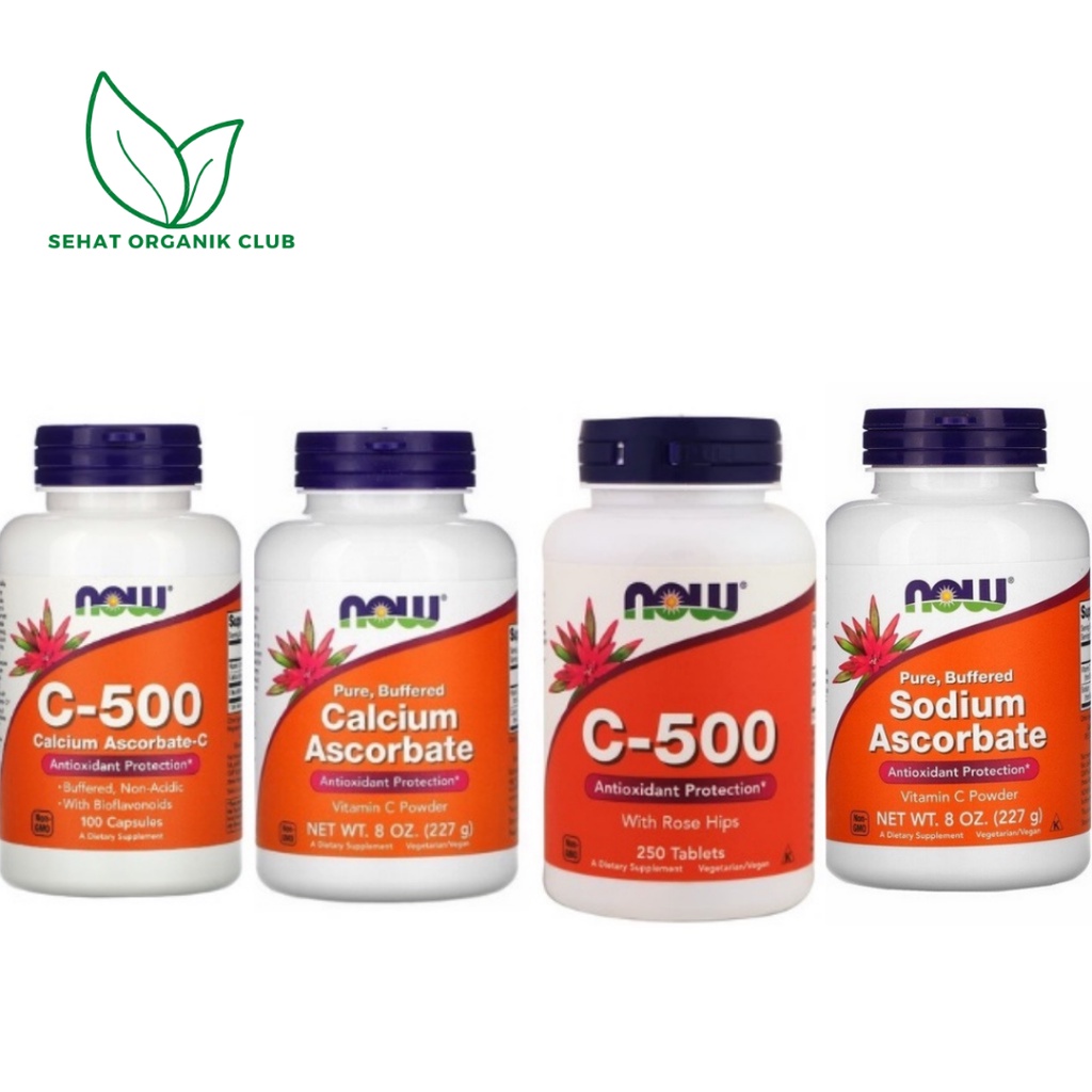 Now Foods Pure Buffered Calcium Ascorbate Vitamin C Powder 227 g ; C 500 Calcium Ascorbate C 250 Cap