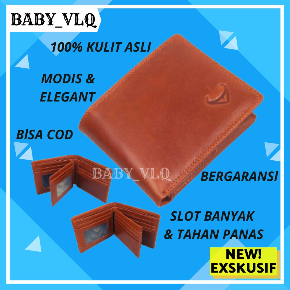 Dompet Pria Kulit Asli Dompet Lipat Kartu Kulit Sapi Asli Cowok Pria RR4