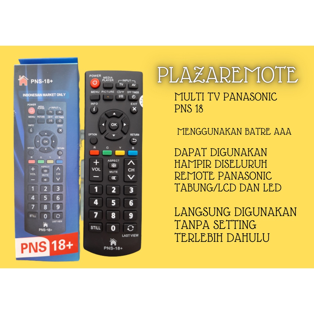 REMOTE PANASONI LCD LED MUTLI PNS-18 VIERRA NON SMART TV