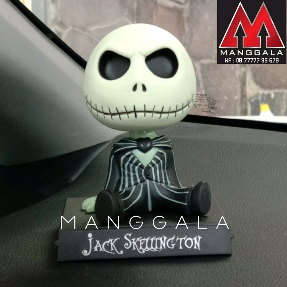 Boneka Pajangan Goyang Dashboard Mobil Jack Skellington Nightmare Murah