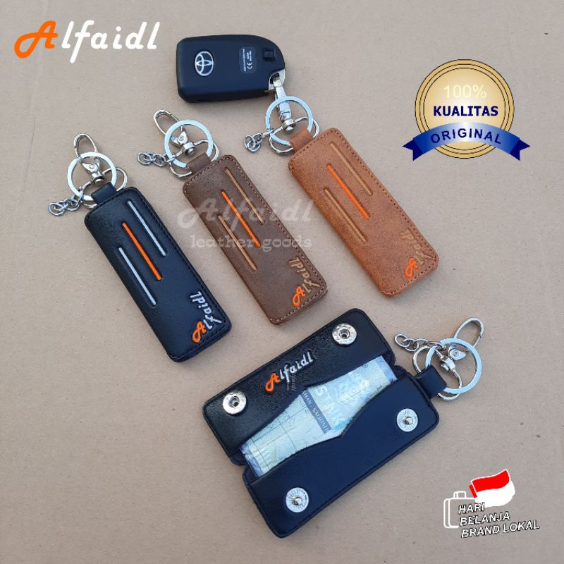 Gantungan Kunci Mobil/Motor Dompet Kulit STNK Mobil/Motor Pengaman Kunci Mobil/Motor Original Alfaidl