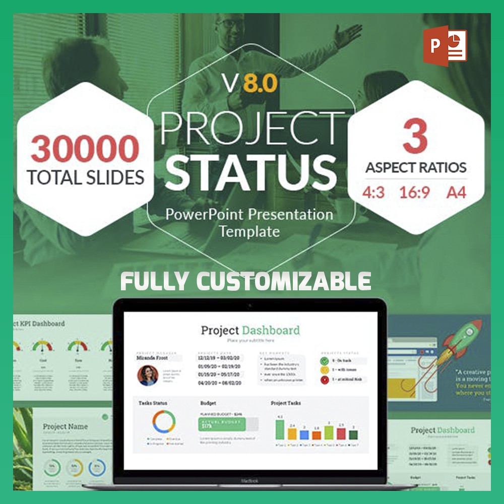 

NS 30,000 Project Status PowerPoint Presentation Template