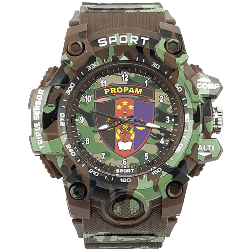 {Istimewa} Jam Tangan LOGO PROPAM 2 Coklat Army Water Resistant