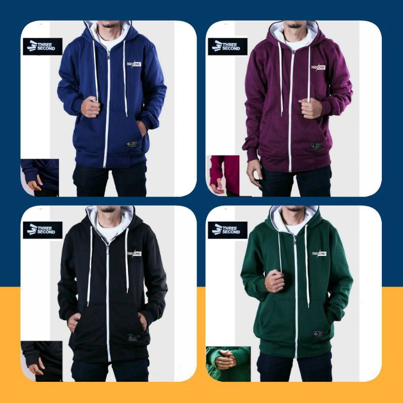 Jaket 3Second // Jaket Resleting 3Second