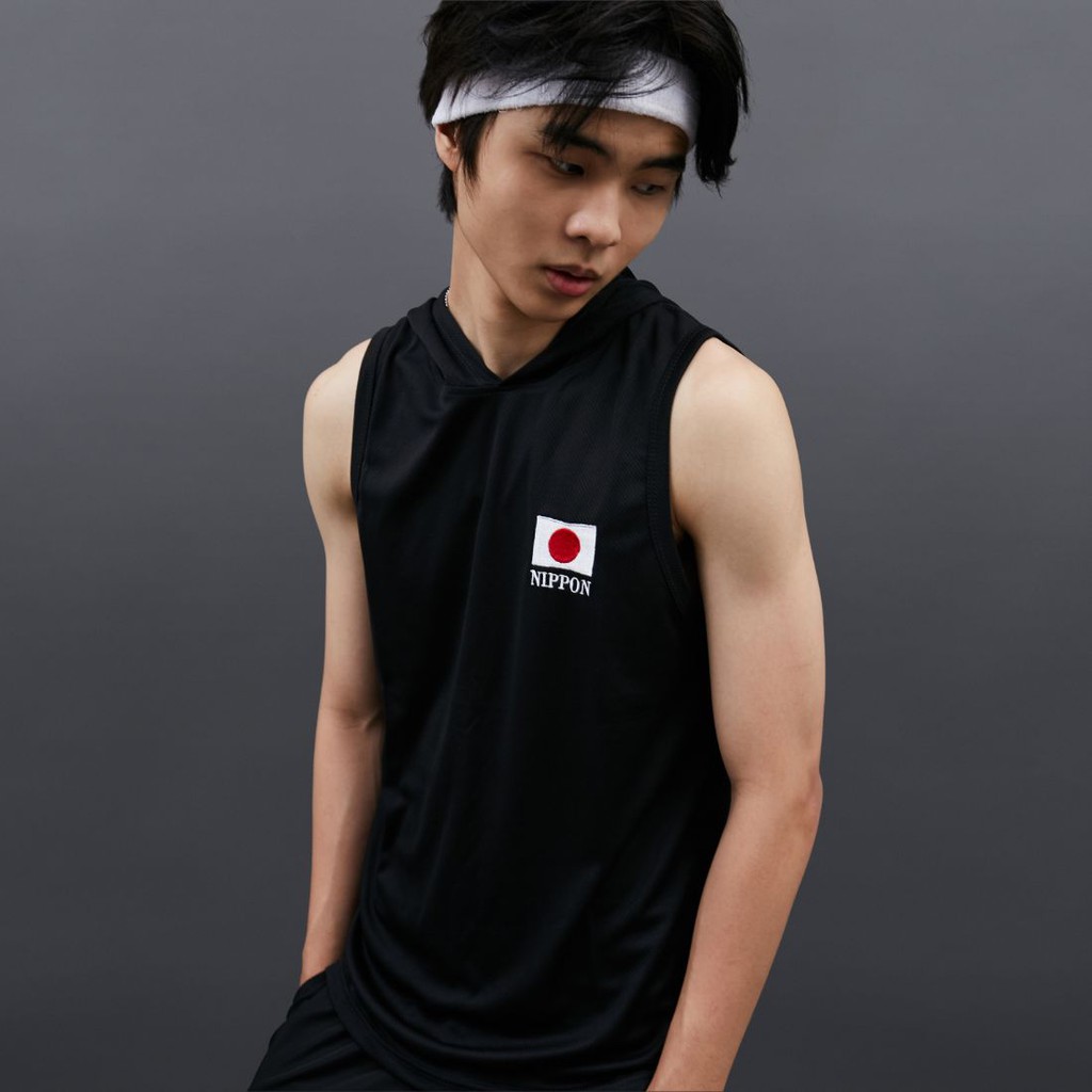 DONSON Sportswear Hoodie Singlet Sleeveless Tank Top Japan Nippon Black