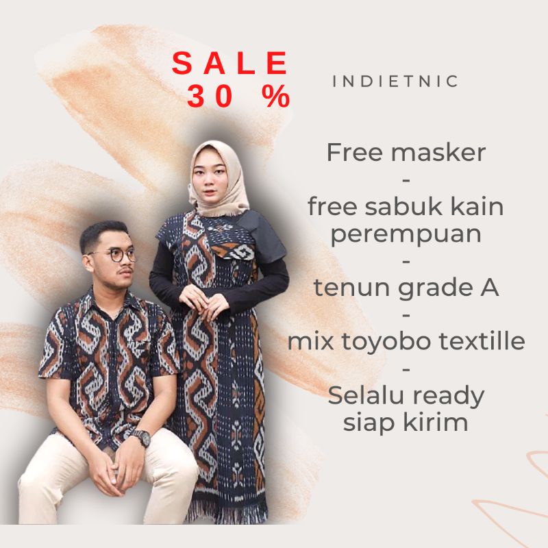 couple tenun etnic motif dayak