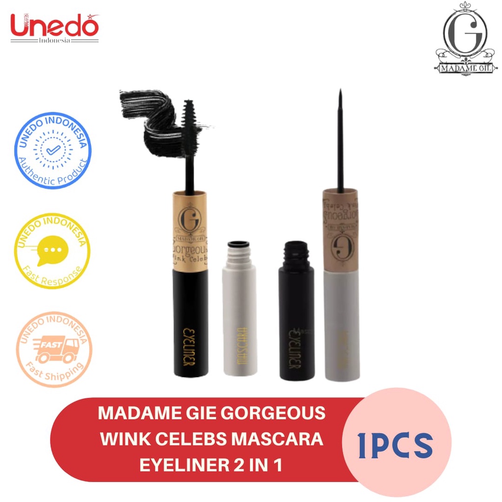 MADAME GIE Gorgeus Wink Celes Mascara Eyeliner 2 in 1 Makeup Waterproof