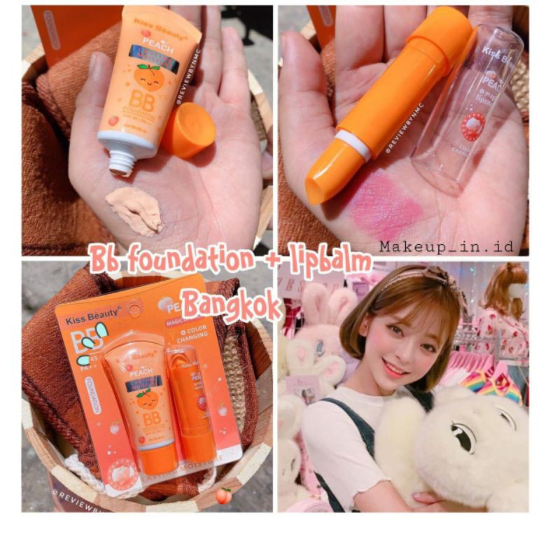 BB FOUNDATION PEACH 1 SET ( BB CREAM+MAGIC LIPS) BY KISS BEAUTY
