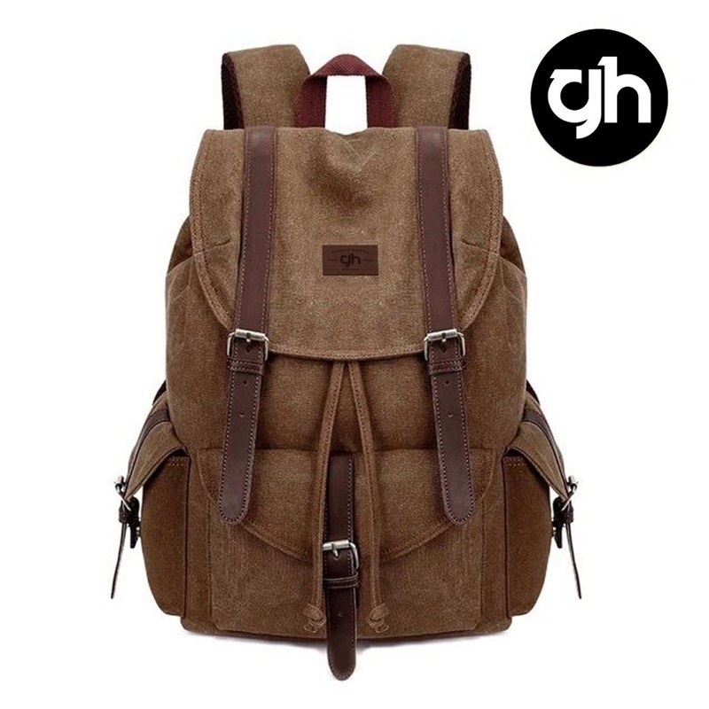 GHbag Klub New Arrival - Tas Ransel canvas C7 Backpack Up to 16 inch - Tas Pria Tas Wanita Daypack