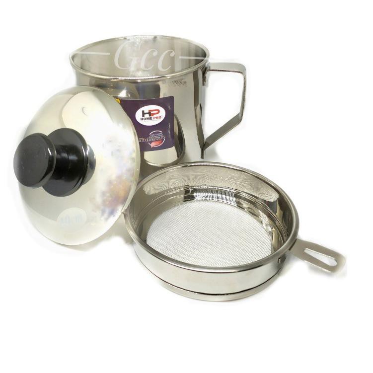 Tempat Penyimpanan Minyak Goreng Bekas Stainless Steel Kapasitas 1100ml (KODE D27)