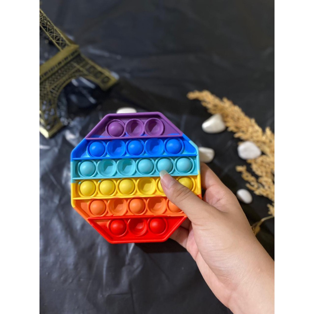 POP IT RAINBOW MAINAN SENSORY / MAINAN VIRAL POP IT RAINBOW JUMBO-Segi6 rainbow pop it