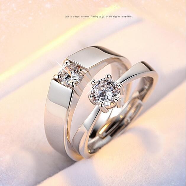  Bayar Di Tempat Diamond Pasangan Cincin  Korea Simple 