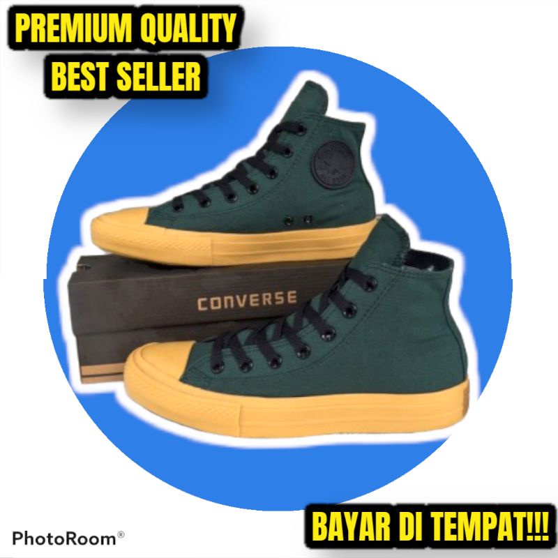 Sepatu Converse All Star CT High Warna Hijau Army Gumb