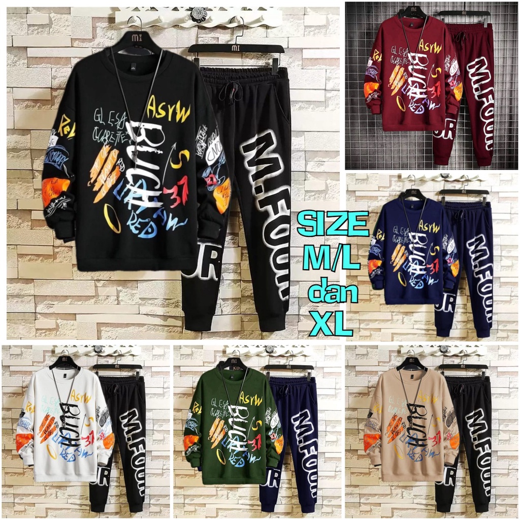 Asgard777 - Setelan BUCH / baju panjang pria / baju pria distro / sweater pria / celana panjang pria / celana jogger pria / setelan