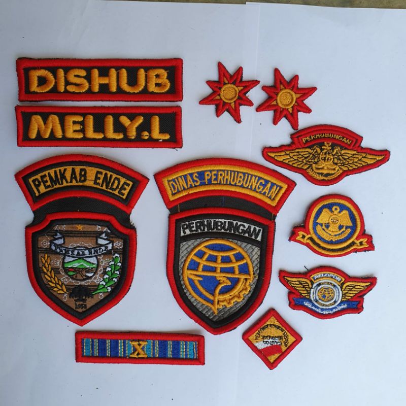 atribut dishub 3d 1 set bordir komputer timbul,Costum Seragam bordir kemeja panjang dan pendek