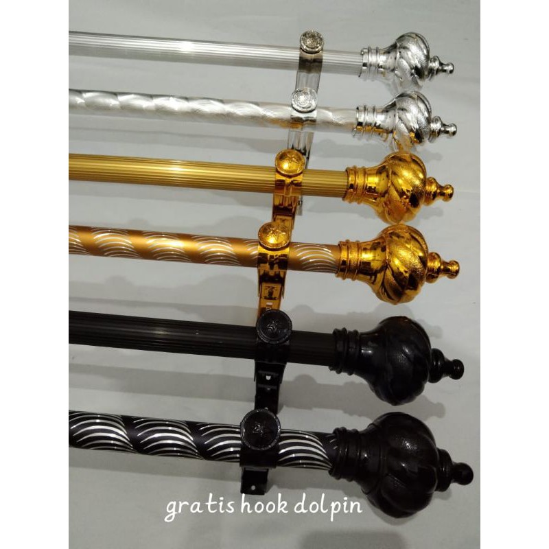 PROMO Besi gorden/Tihang hordeng/Rel gorden/Pipa hordeng/fullset polos dan uril