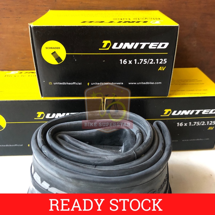 Ban Dalam Sepeda 16 x 1.75 / 1.95 / 2.125 UNITED Mini Anak
