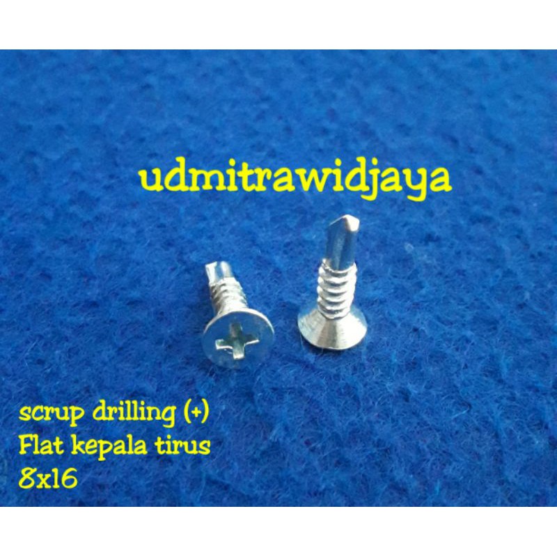 drilling scrup JF FH 8x16mm SDS CSK head 8x16 scrup drilling Flat  drilling roofing baja ringan 8x16