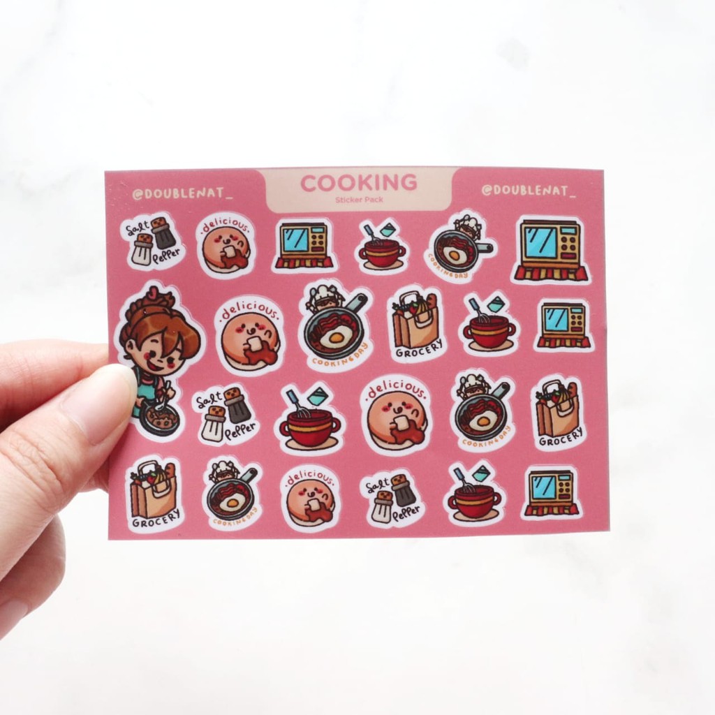

DoubleNat Cooking Stickers - Kitchen Groceries Planner Journal