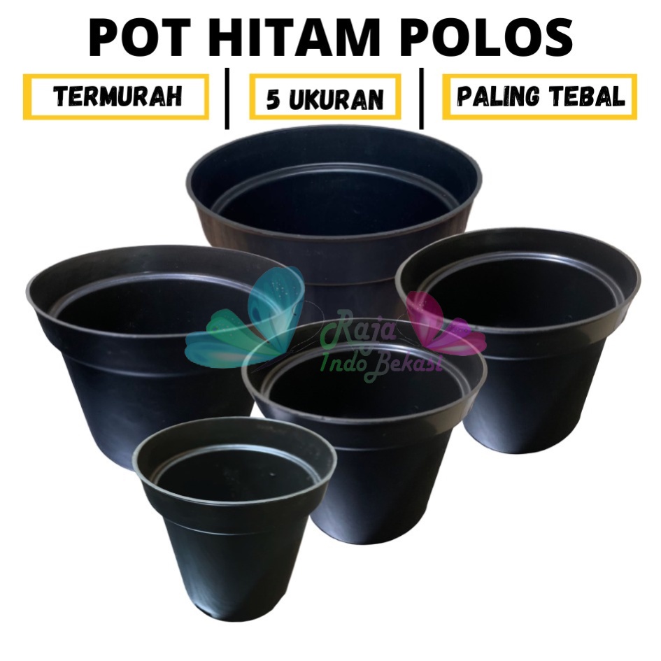 Pot Bunga Hitam Tinggi 20 cm 15 cm 17 cm Termurah se-Indonesia Rajaindobekasi