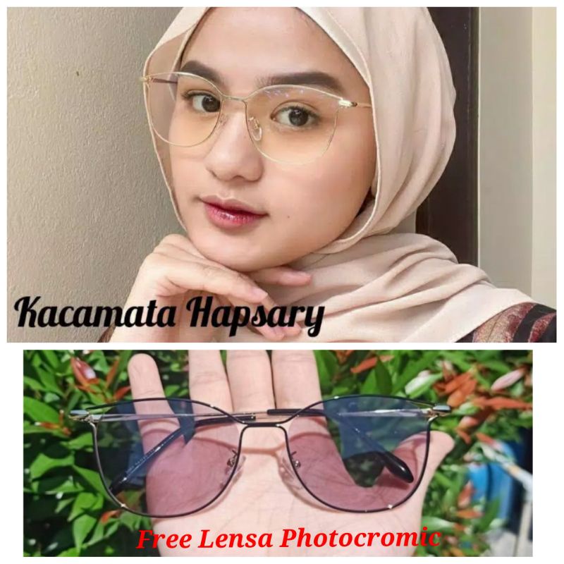 ( COD ) PAKET FRAME + LENSA PHOTOCROMIC ( KACAMATA MINUS + ANTI RADIASI ) KACAMATA ANTI UV 2059