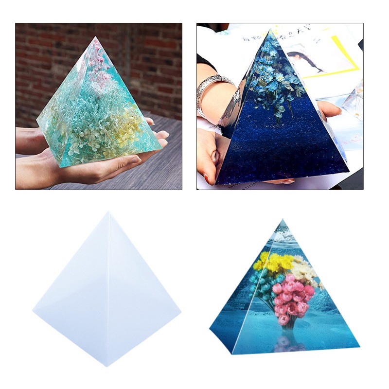 SIY  Creative Pyramid Table Ornaments Crystal Epoxy Resin Mold Home Desk Decortaions Casting Silicone Mould DIY Crafts Jewelry Making Tool