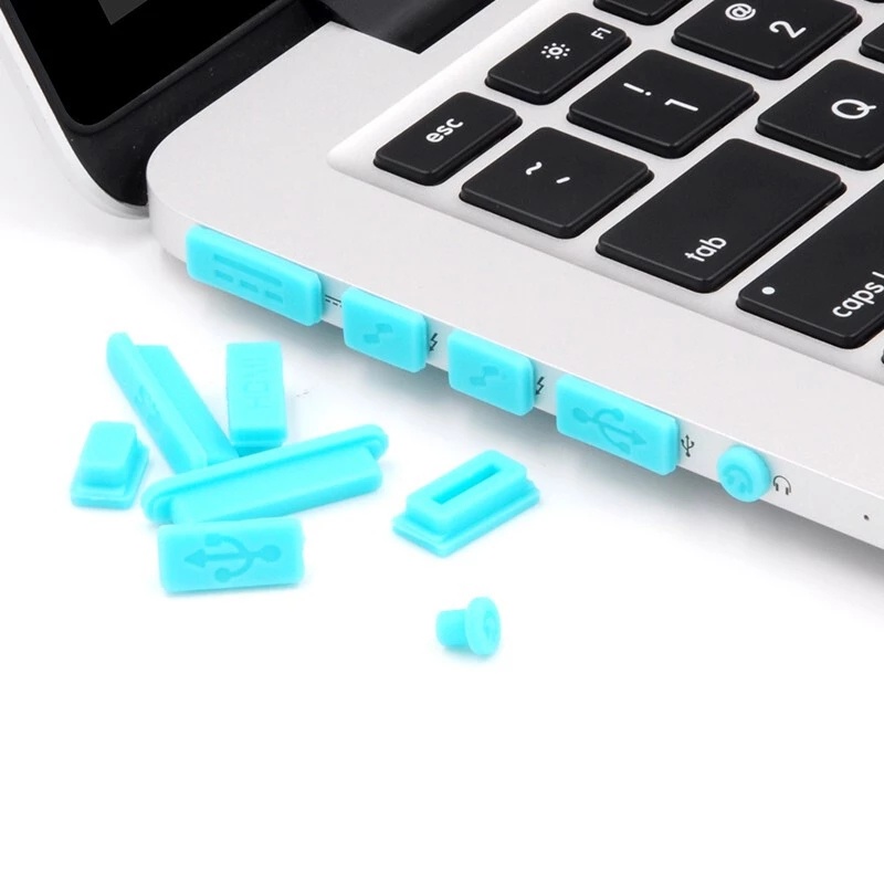 16pcs / Set Plug Penutup Port USB Bahan Silikon Warna-Warni Anti Debu / Air Untuk Laptop